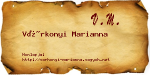Várkonyi Marianna névjegykártya